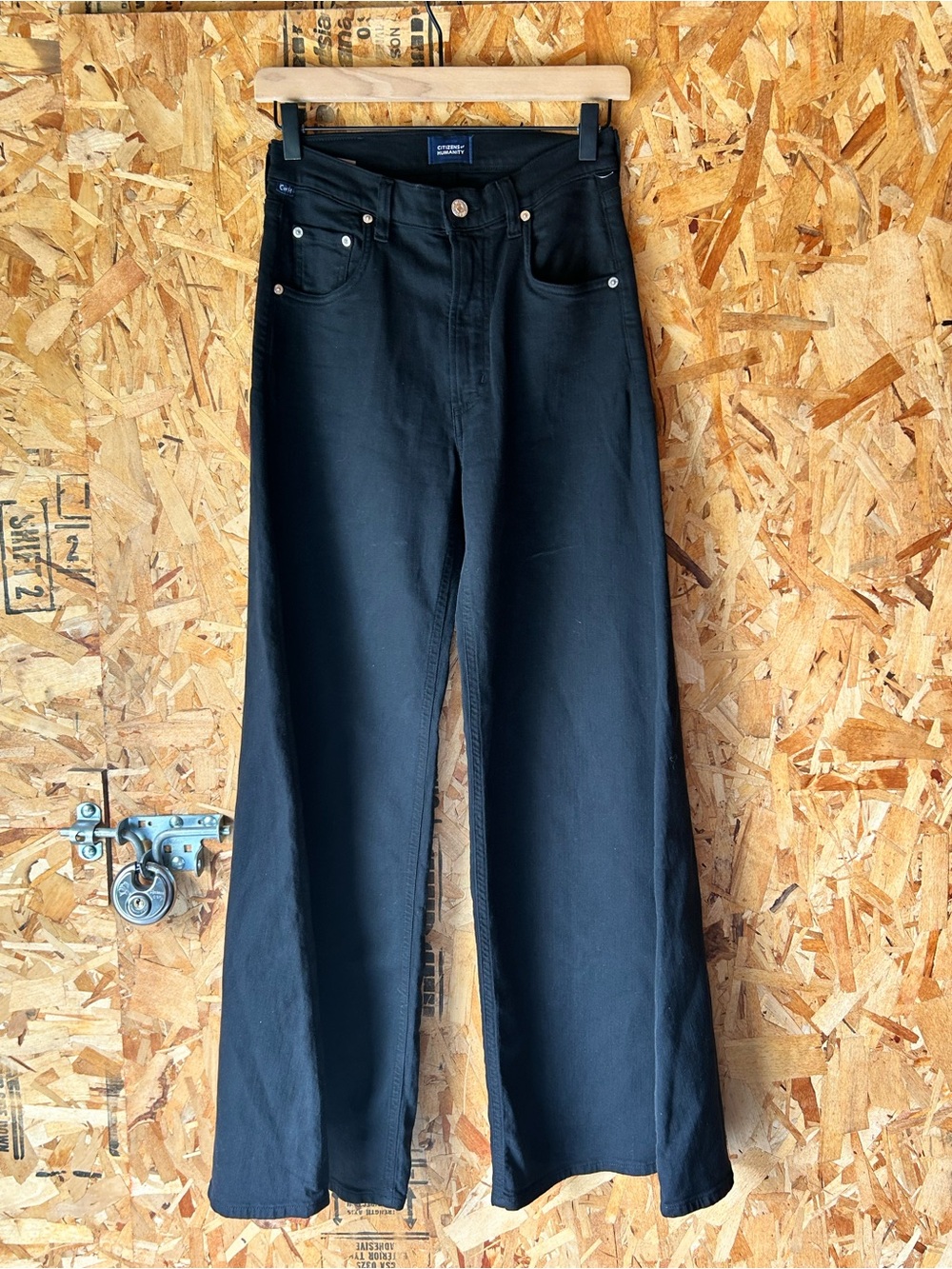 Citizens Of Humanity Black High-Rise Wide Leg Jeans NEW